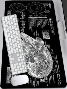 Space Geography Star Cloud Star Wars Millennium Falcon Destroyer Interstellar Fighter Ship Mouse Pad Keyboard Desk Mat