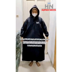 Jas Hujan Wanita Gamis Syar’i Mantel Ujan Muslimah Bahan PVC Karet Tebal Anti Air Waterproof