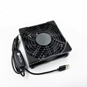 Quạt Làm Mát Bộ Định Tuyến USB 120mm 5V Bộ Làm Mát Yên Tĩnh Có Thể Điều Chỉnh 3 Tốc Độ Cho Modem TV Box PS5 Xbox - Quạt Tản Nhiệt Bằng Nhựa