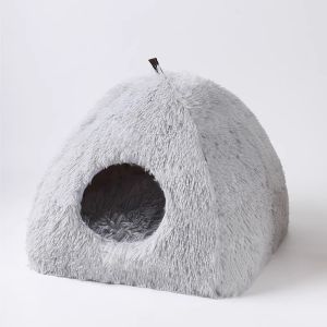 บ้านแมวแบบปิดอบอุ่นสำหรับฤดูหนาว บ้านแมวพลาสติกสำหรับสัตว์เลี้ยง บ้านรักษาความอบอุ่นสำหรับแมวตัวเต็มและแมวเล็ก บ้านแมวแบบกันลม