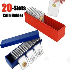 Plastic 20-slot Coin Slab Holder Storage Box Case for PCCB NGC Commemorative Coin Collection Organizer Collectors Supplies