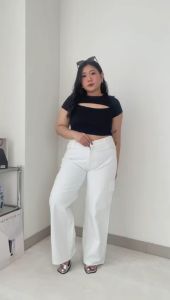 CELANA JEANS WANITA SOPHIE WHITE CARGO - SYS CLOTHIER