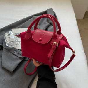 Korean Style Nylon Womens Handbag 2025 New Fashion Versatile Single Shoulder Slant Cross Bag High-End Dumpling Bag Casual Simple Style