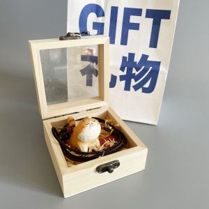 Hand Carved Fat Orange Cat Car Hanging Ornament Creative Cute Gift Automobile Rearview Mirror Decoration Weaving Pendant