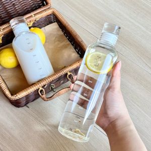 Large Capacity Transparent Glass Cup with Scale for Cold Brew Tea Beverage Drinks Ins High Aesthetic Portable Water Bottle