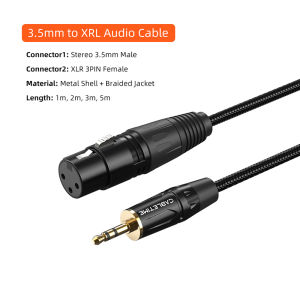 Cabletimes | CABLETIME 3.5mm to XLR Microphone Audio HiFi Cable Balanced TRS to XLR Female Adapter Connect Micophone to Mini Jack Aux Speaker