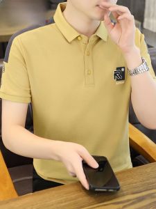 HENGYUANXIANG | Hengyuanxiang Mens Polo Shirt Standard Fit Ice Silk Cotton Short Sleeve Breathable Fashionable Summer T-Shirt For Dad