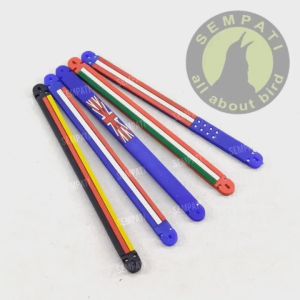 SEMPATI Jepitan Klem Plat Tebok Karet Sangkar Kandang Burung Murai Anis Pleci Branjangan Variasi Motif Bendera KLBEN