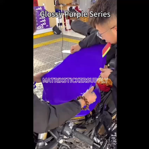 PREMIUM GLOSSY PURPLE MOTOR STICKER (152CM-Custom)Pelekat Stickers kilat wrapping full body vinyl wrap film stiker motor