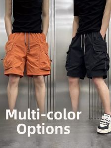 Mens Summer Fashion Lightweight Breathable Quick Dry Beach Five-Quarter Workwear Shorts with Pocket Casual Loose Fit Shorts
