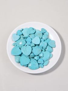 10pcs 10-25mm Heart Shape Natural Stone Cabochons Turquoise Cabochon Beads DIY Jewelry Making Ring Pendants Setting Gemstone