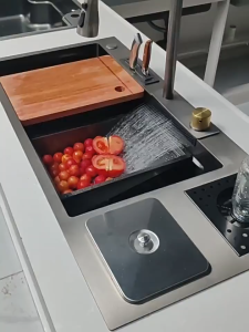 Kitchen Sink 304 Stainless Steel Sink Heavy Duty Single Sink 3.0MM Thick Black Sink Single Lababo Complete Set