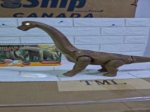 BRACHIOSAURUS DINOSAUR TOY WALKING LIGHTS AND SOUNDS LAYING EGGS WITH BOX TOY FOR KIDS (SIZE: 18 INCHES)