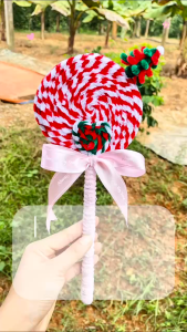 (Làm sẵn) Kẹo mút kẽm nhung Handmade siêu cute phụ kiện chụp ảnh giáng sinh ngày lễ