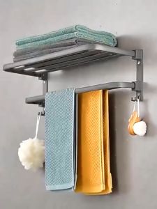 ALLSHOP Bathroom Organizer Rack stainless steel Towel Holder Toilet soap Storage wall hooks corner