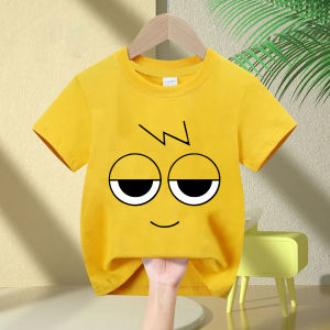 Bandai | 2026 Popular Kids Cartoon T-shirt Pure Cotton Loose Fit Big-Eyed Character Printed Summer Casual Tops for Boys and Girls