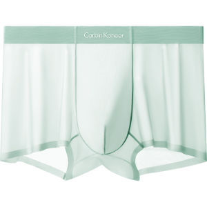 CarbinKoneer | CarbinKoneer Mens Ice Silk Seamless Breathable Briefs Transparent Four Corner Shorts Comfortable Underwear for Young Men
