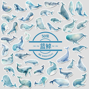 Blue Whale Graffiti Waterproof Stickers for Laptop Mobile Phone Water Cup Tablet Decorative Decals Car Interior Accessories