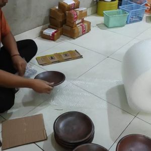 20pcs - Paket Usaha Sambal Gami Bakar Piring Cobek Tanah Liat - Diameter 18 cm