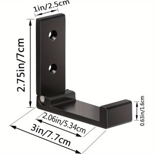 Folding Coat Hooks Black Foldable Hooks Aluminum Alloy Wall Hooks Headphones Holder Wall Mounted with Screws Set