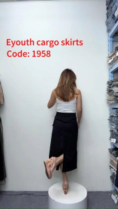 Eyouth 1958 Women Utility Pocket Midi Skirt cargo skirts for woman