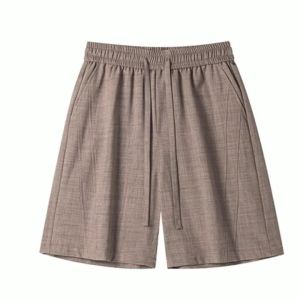 Quần Short Nam Chất Liệu Polyester Cạp Chun Có Dây Rút Túi Bên Chống Nhăn Phong Cách Đường Phố Mùa Hè Thoải Mái.