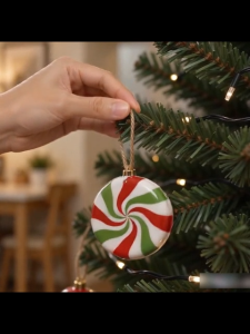 16Pcs Christmas Lollipop Candy Hanging Ornaments DIY Xmas Tree Pendant Decor Festive Decoration Supplies for Holiday Party and Home