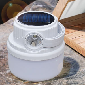 Solar Camping Lantern Rechargeable 400LM 3600mAh Emergency Light with Solar Panel USB-C Phone Charger Waterproof