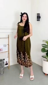 Daster Yukensi Motif Polka Kembang Bahan Rayon Premium nyaman di pakai sehari-hari