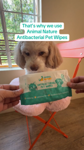 Animal Nature Pet Care Wipes Antibacterial Cleansing Moisturizing and Deodorizing Very Mildly Scented for Dogs Cats and Other Home Pets