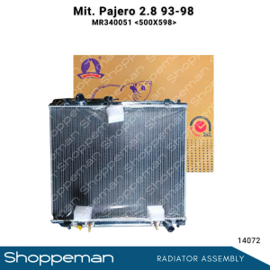 14072 MITSUBISHI PAJERO 2.8 1993-1998 RADIATOR ASSEMBLY A/T 500x598x32mm PA32 1ROW MR340051