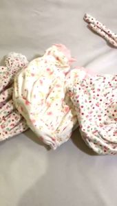 Topi Kupluk anak bayi perempuan bonet motif bunga renda tali lucu usia 0-12bln