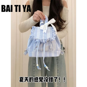 Lightweight Small Lace Dual-Shoulder Bag Design Sensation Niche Girl Picnic Series Commuter New Style BAI TI TA Youth Casual Canvas Bag