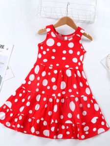 Váy Công Chúa Mùa Hè Cho Bé Gái Váy Dây Váy Vest Thời Trang Cho Bé Gái Váy Cotton Phong Cách Hoạt Hình Thường Ngày