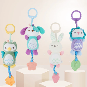 ใหม่ตุ๊กตาสัตว์ Rattle Hand Grip ของเล่นเด็ก Shaker Crinkle Squeaky Sensory Travel อุปกรณ์เสริมสําหรับเด็กวัยหัดเดินของเล่นของขวัญ