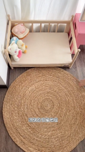 Wooden Dog Kennel With Raised Guardrails Pet Bed Off the Ground Moisture Proof Cat Bed Removable and Washable Mattress