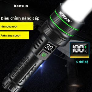 Đèn Pin LED Mạnh Nhất Đèn Lồng Chiến Thuật Có Thể Phóng To Tầm Xa Công Suất Cao 3800LM Với Pin 26650 Tích Hợp Để Cắm Trại Ngoài Trời
