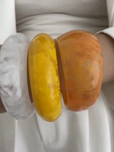 Ingemark | Ingemark 3 Styles Boho Chunky Resin Plastic Bracelets for Women New Trend Vintage Geometric Irregular Charm Bangles Y2K Jewelry