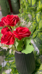 Mawar Artificial Jumbo Plastik 5 Tangkai 45 cm Rose Premium Aestetic Bunga Plastik / CZ-AB