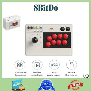 8Bitdo Arcade Stick for Switch & Windows  Arcade Fight Stick Support Wireless Bluetooth  2.4G Receiver and Wired Connection