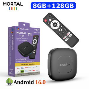 Hộp Giải Mã Truyền Hình Mortal TV Box T1 4K Android 16 Google Voice 8G RAM 128G ROM HDR10 BT5.0 WiFi 6 Với Trợ Lý Giọng Nói