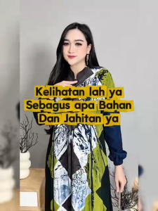 Gamis Rampel Batik Bahan Twill Premium Tebal Adem Model Baru (M-XXXL) Panjang 140cm - Zasfa