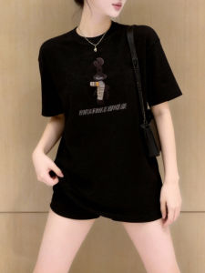 QINGNAER | Cartoon Print Slimming T-Shirt Women