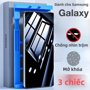 Bộ Bảo Vệ Màn Hình 3 Chiếc Cho Samsung Galaxy S25/S24/S23/S22 Ultra/S21/S20/S10/S9 Plus Note 20/10/9/8 - Phim Gốm Chống Gián Điệp Chống Vân Tay Chống Trầy Xước
