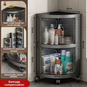 B&W | Toilet Corner Slim Gap Floor Standing Storage Rack