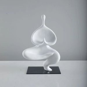 Modern Minimalist Abstract Human Figure Sculpture Decor