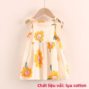 Váy Hanfu Cho Bé Gái Mùa Hè Váy Ngắn Tay Họa Tiết Hoa Cho Bé Gái Từ 18 Tháng Đến 7 Tuổi Váy Trẻ Em Phong Cách Trung Hoa Bằng Vải Cotton