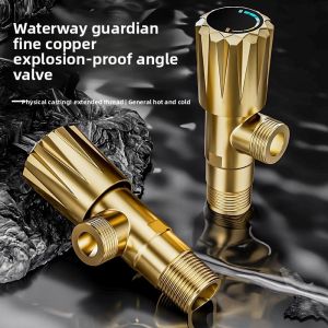 MONLEYTA | Thickened Full Copper Bathroom Corner Valve Triangle Valve For Cold And Hot Water Universal Switch Four-Way Water Valve Distributor