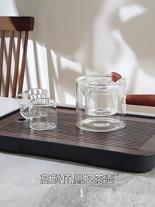High Borosilicate Glass Tea Pot (Side Handle Tea Pot Flower Tea Pot Tea Set Kit Tea Infuser)