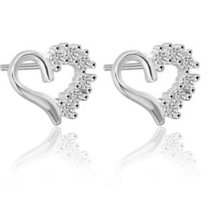 legit silver heart stone (SH033-1)earrings